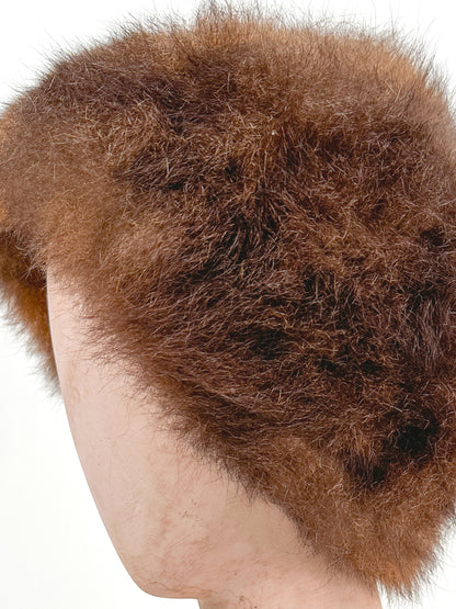 1960s Real Vintage Brown Fur Hat / OSFM