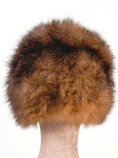 1960s Real Vintage Brown Fur Hat / OSFM