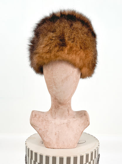 1960s Real Vintage Brown Fur Hat / OSFM