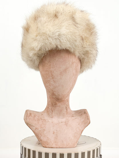 1950-60s Real Vintage White Fur Hat / OSFM