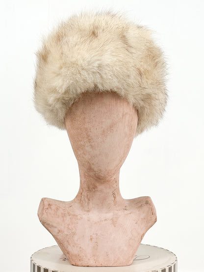 1950-60s Real Vintage White Fur Hat / OSFM