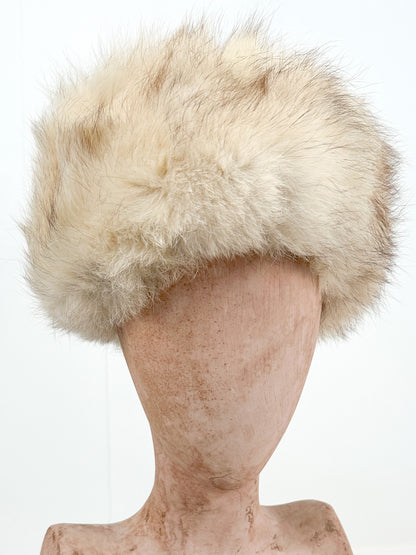 1950-60s Real Vintage White Fur Hat / OSFM