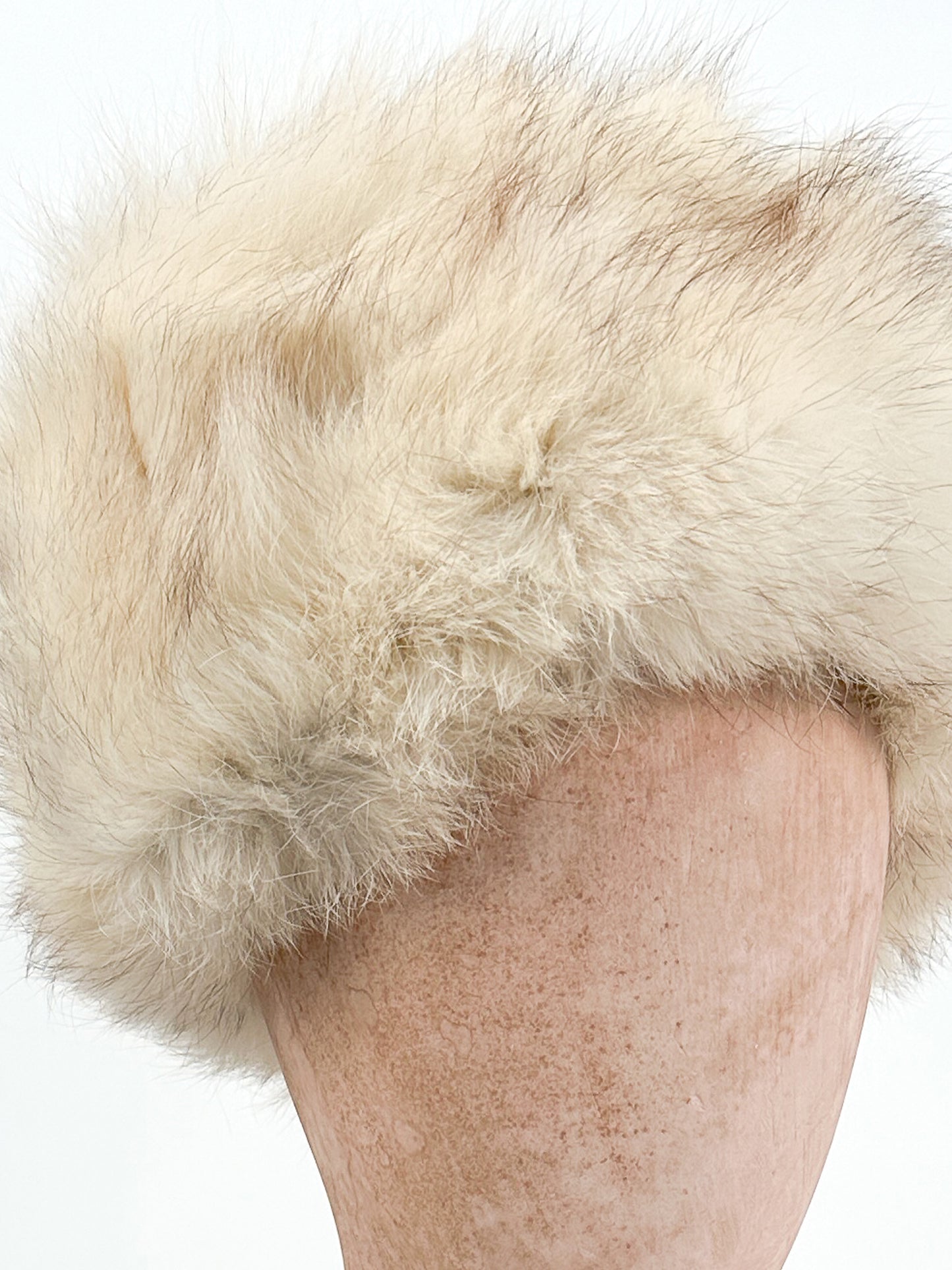 1950-60s Real Vintage White Fur Hat / OSFM