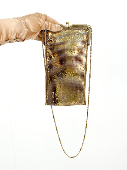 1940s Whiting and Davis Gold Mesh Evening Bag