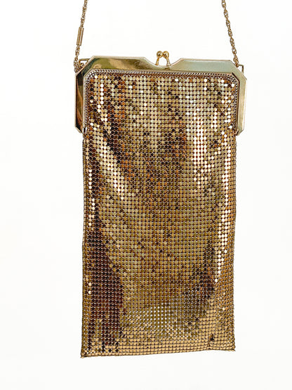 1940s Whiting and Davis Gold Mesh Evening Bag