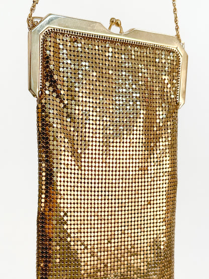 1940s Whiting and Davis Gold Mesh Evening Bag