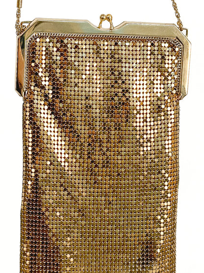 1940s Whiting and Davis Gold Mesh Evening Bag