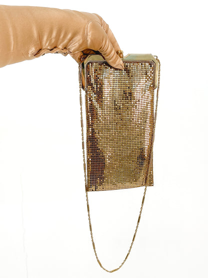 1940s Whiting and Davis Gold Mesh Evening Bag