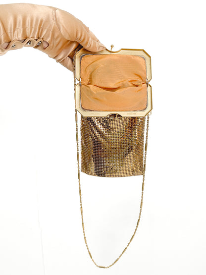 1940s Whiting and Davis Gold Mesh Evening Bag