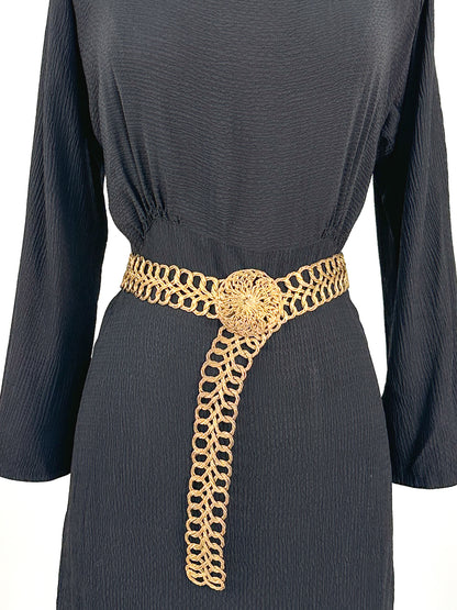 1970s Woven Gold Adjustable Belt / OSFM