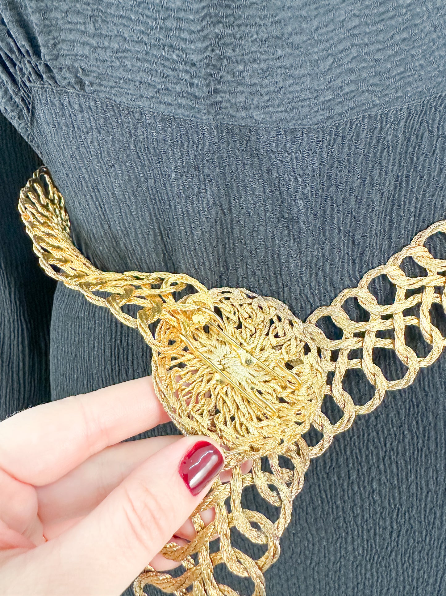 1970s Woven Gold Adjustable Belt / OSFM