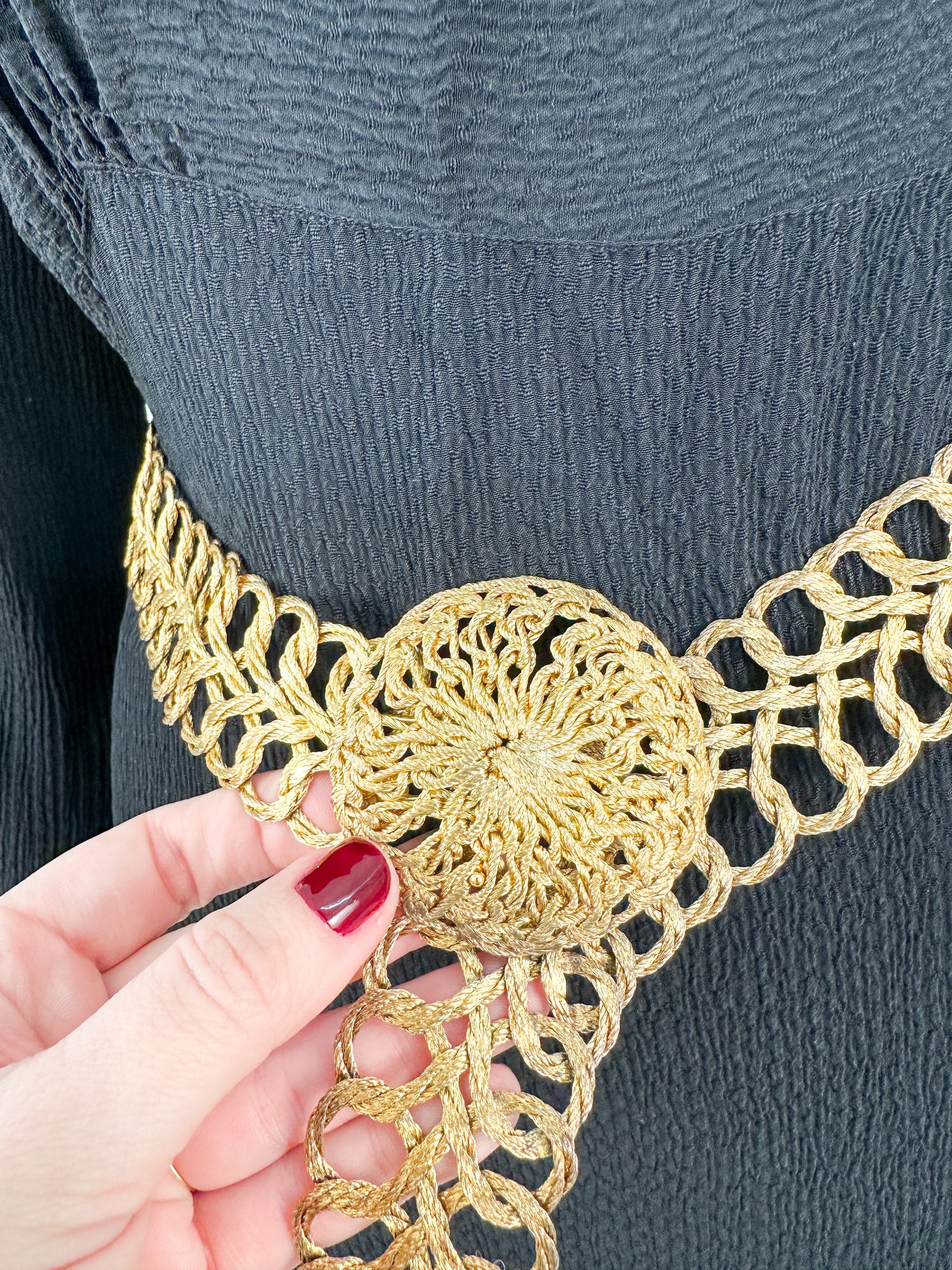 1970s Woven Gold Adjustable Belt / OSFM