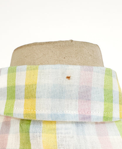 1960s Pastel Gingham Button up Shirt / Medium