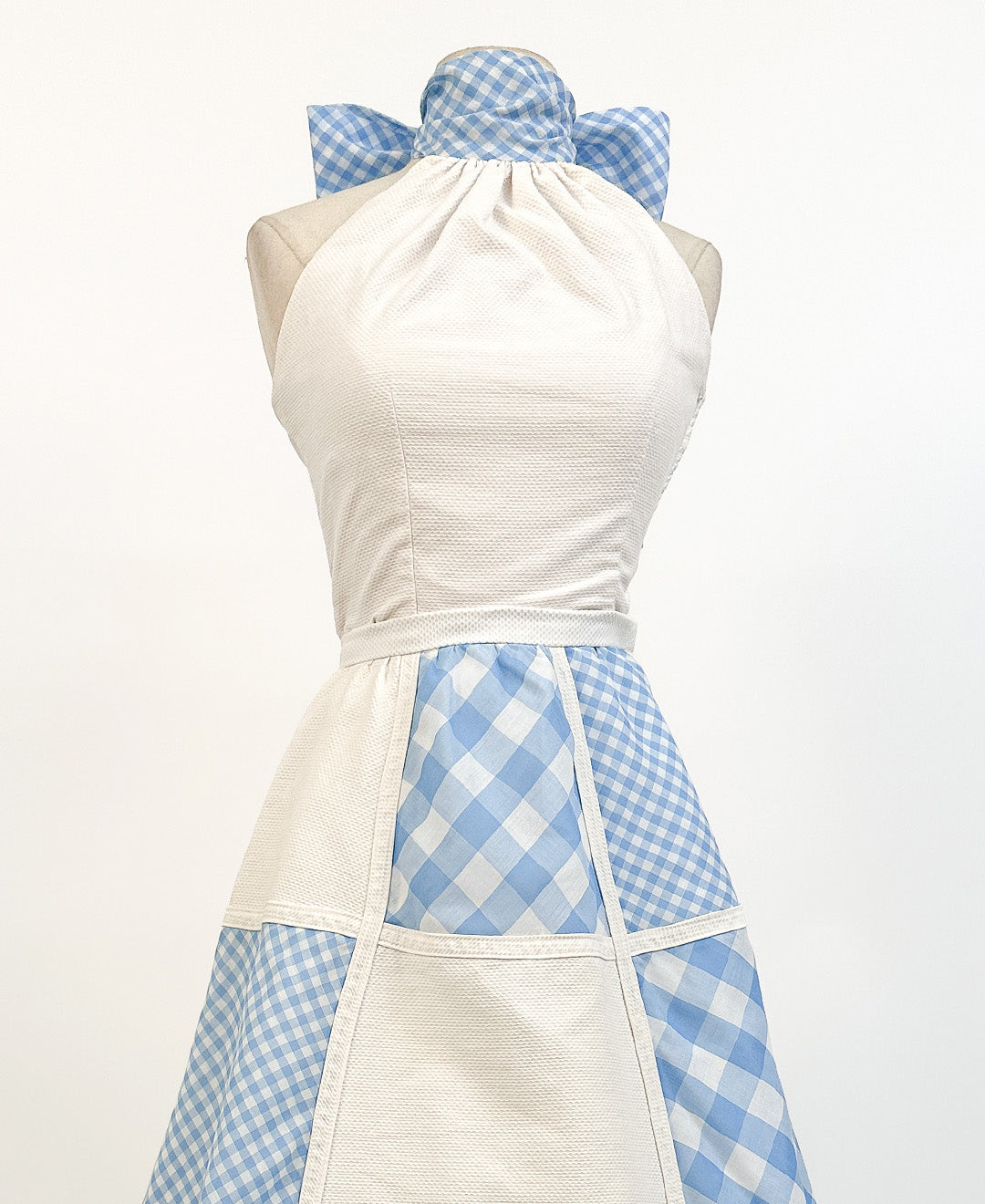 1960s Pale Blue Gingham Two-Piece / Waist 26