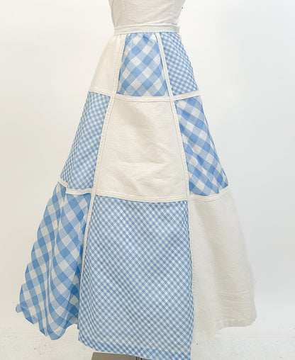 1960s Pale Blue Gingham Two-Piece / Waist 26
