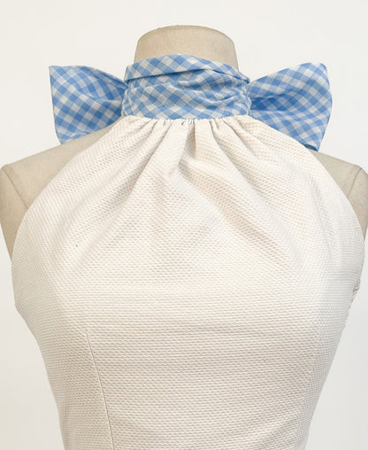 1960s Pale Blue Gingham Two-Piece / Waist 26