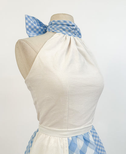 1960s Pale Blue Gingham Two-Piece / Waist 26