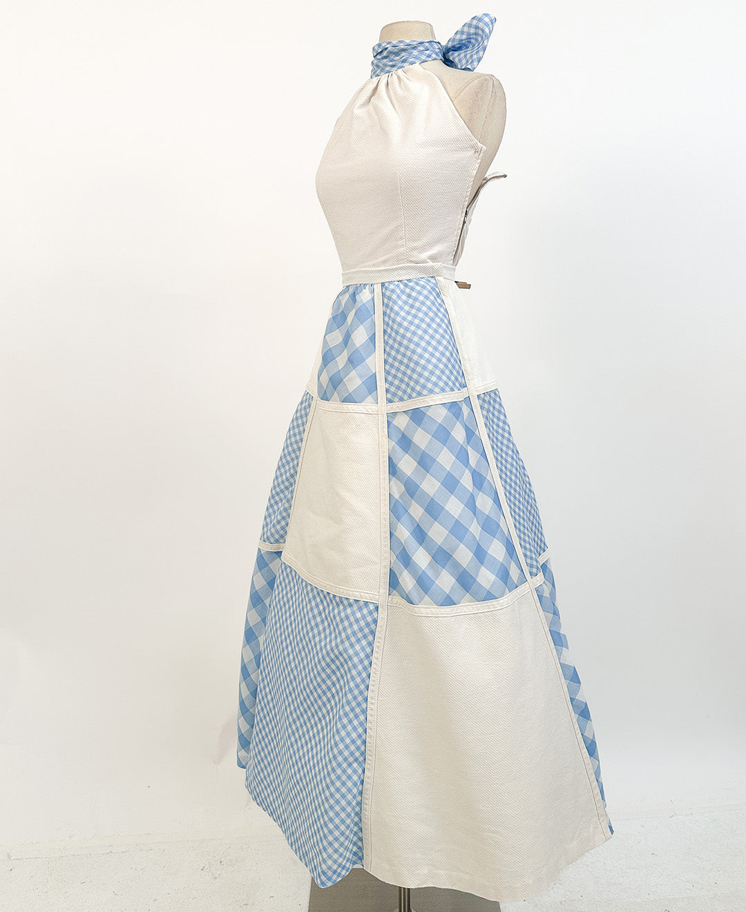 1960s Pale Blue Gingham Two-Piece / Waist 26