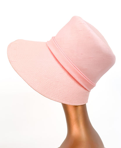 1960s Pink Bonnet-Styled Wide Brim Hat