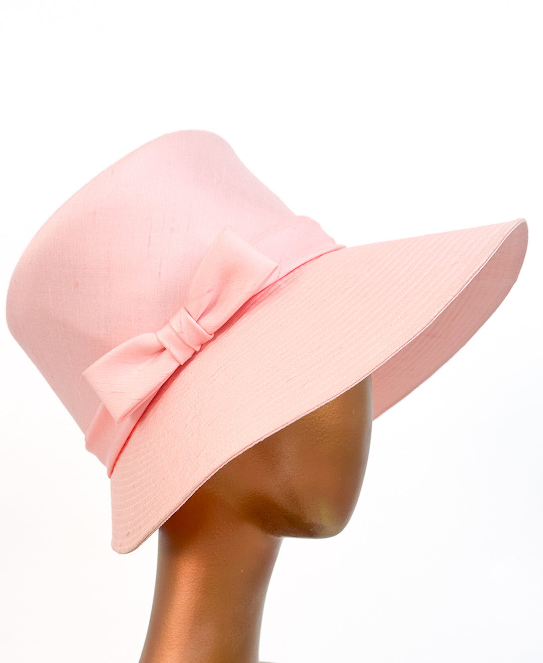 1960s Pink Bonnet-Styled Wide Brim Hat