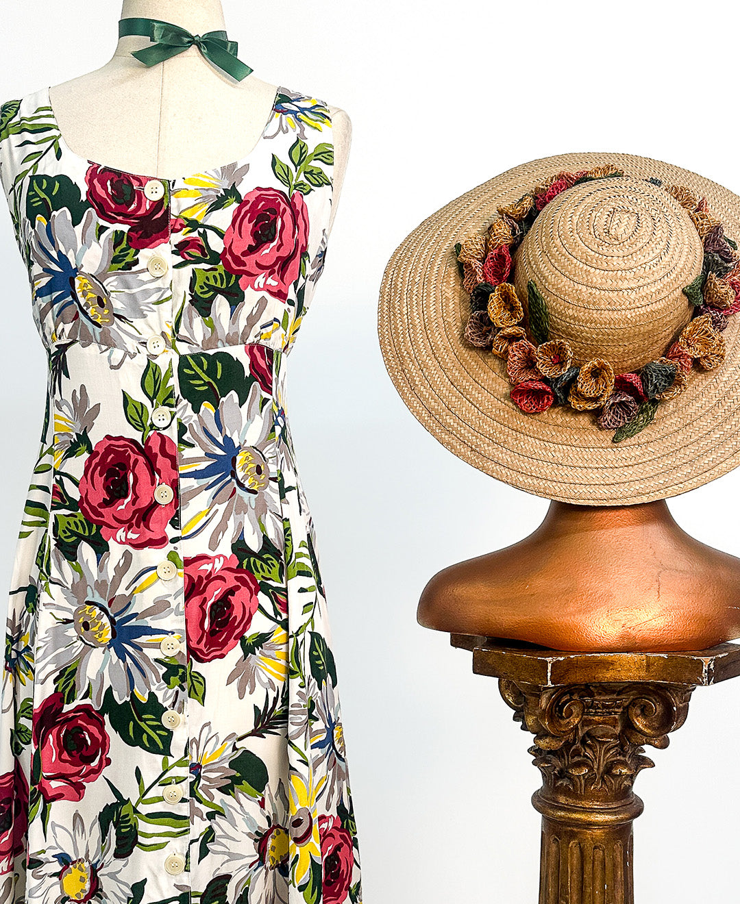 1990s Breezy Floral Sundress / Waist 34"