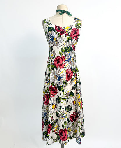 1990s Breezy Floral Sundress / Waist 34"