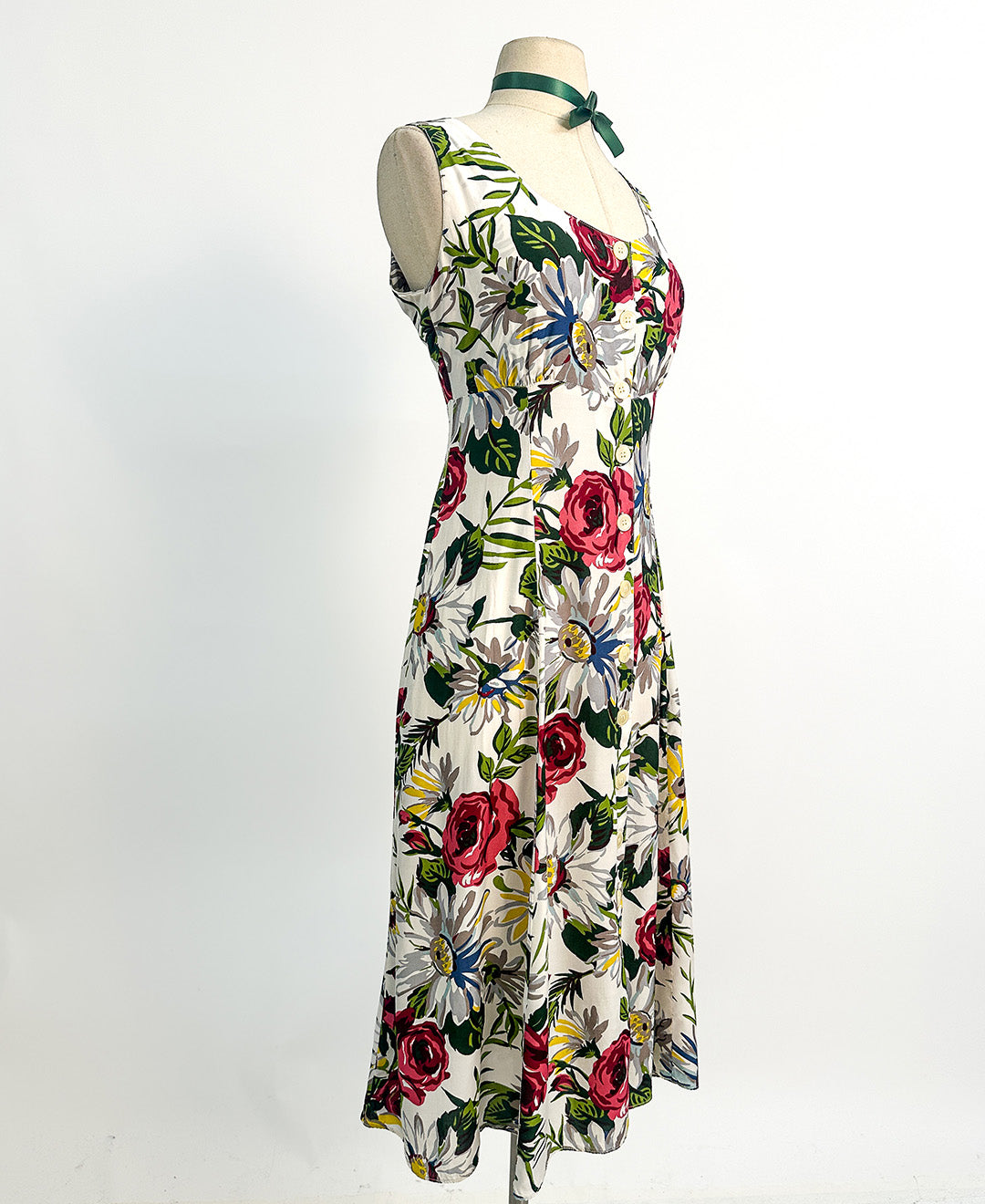 1990s Breezy Floral Sundress / Waist 34"