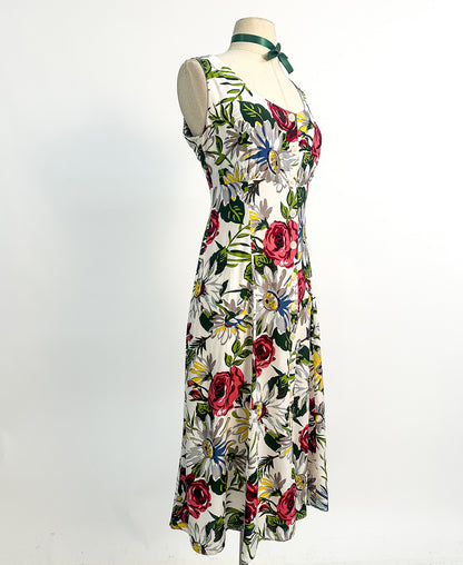 1990s Breezy Floral Sundress / Waist 34"