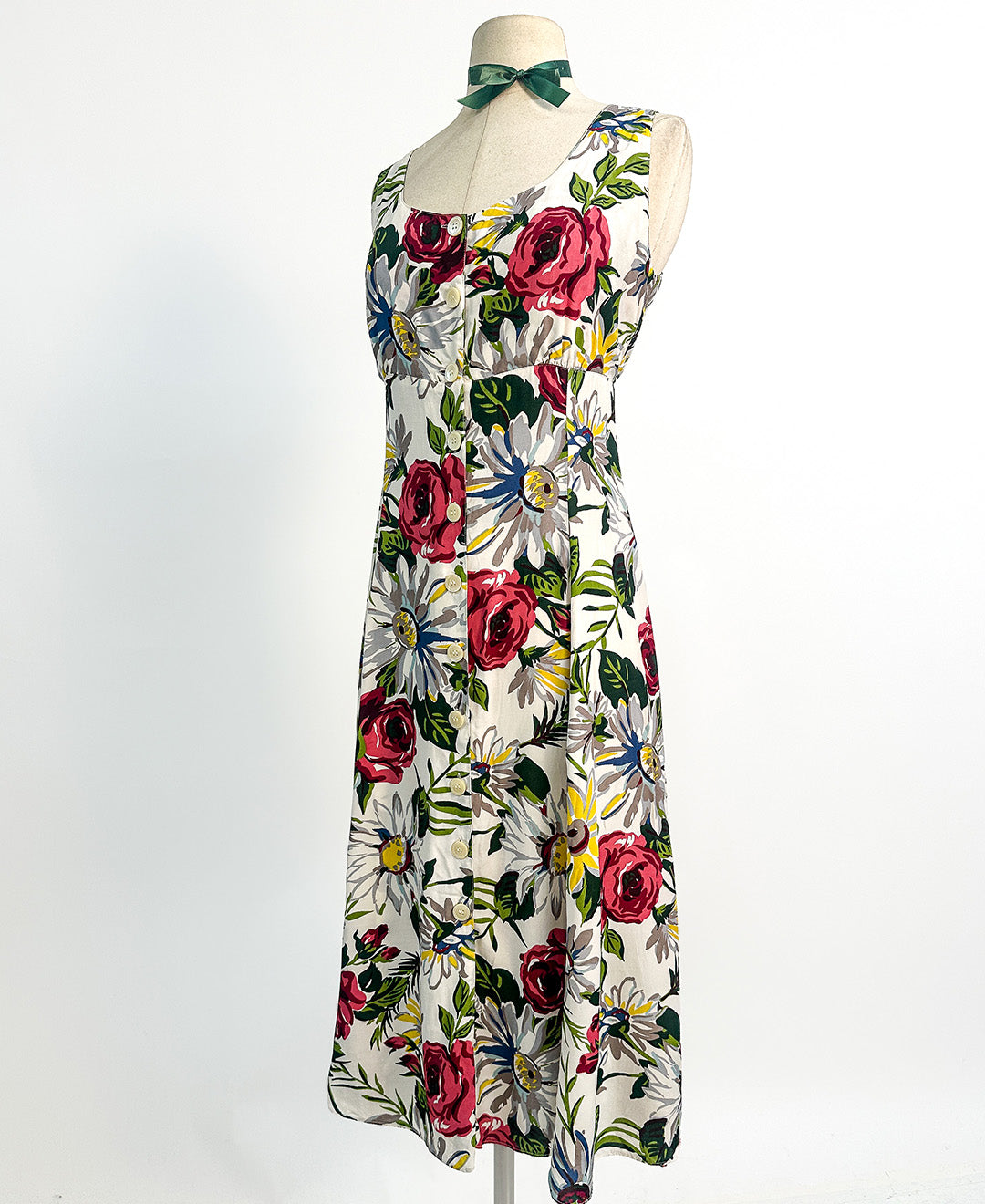 1990s Breezy Floral Sundress / Waist 34"