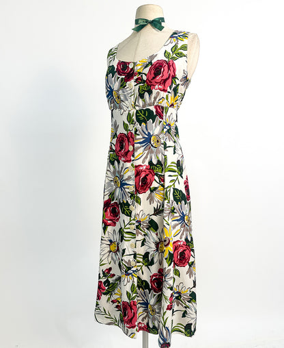 1990s Breezy Floral Sundress / Waist 34"