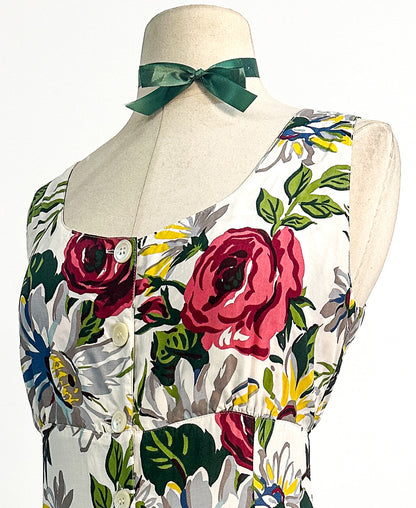 1990s Breezy Floral Sundress / Waist 34"