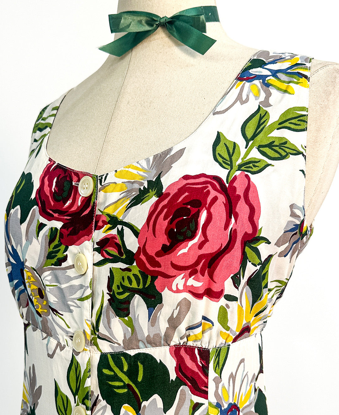 1990s Breezy Floral Sundress / Waist 34"