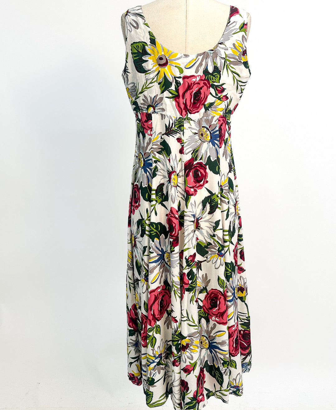 1990s Breezy Floral Sundress / Waist 34"