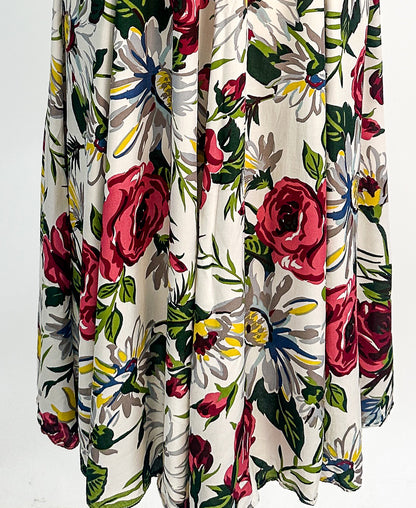 1990s Breezy Floral Sundress / Waist 34"