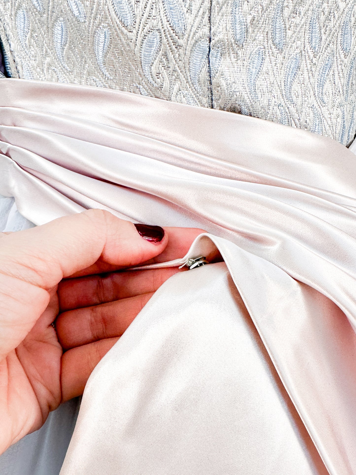 1950s Ice Blue Cinderella Party Dress / Waist 26