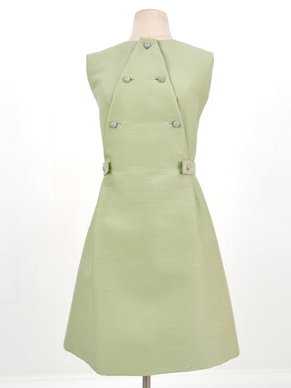 1960s Matching Pistachio Shift Dress & Swing Jacket / Bust 42