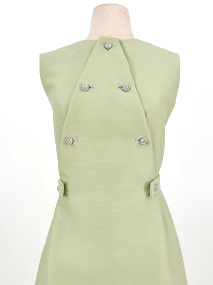 1960s Matching Pistachio Shift Dress & Swing Jacket / Bust 42