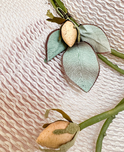 1970s 'Floppy' Pale Pink Rose Bud Sun Hat