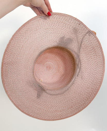 1970s 'Floppy' Pale Pink Rose Bud Sun Hat