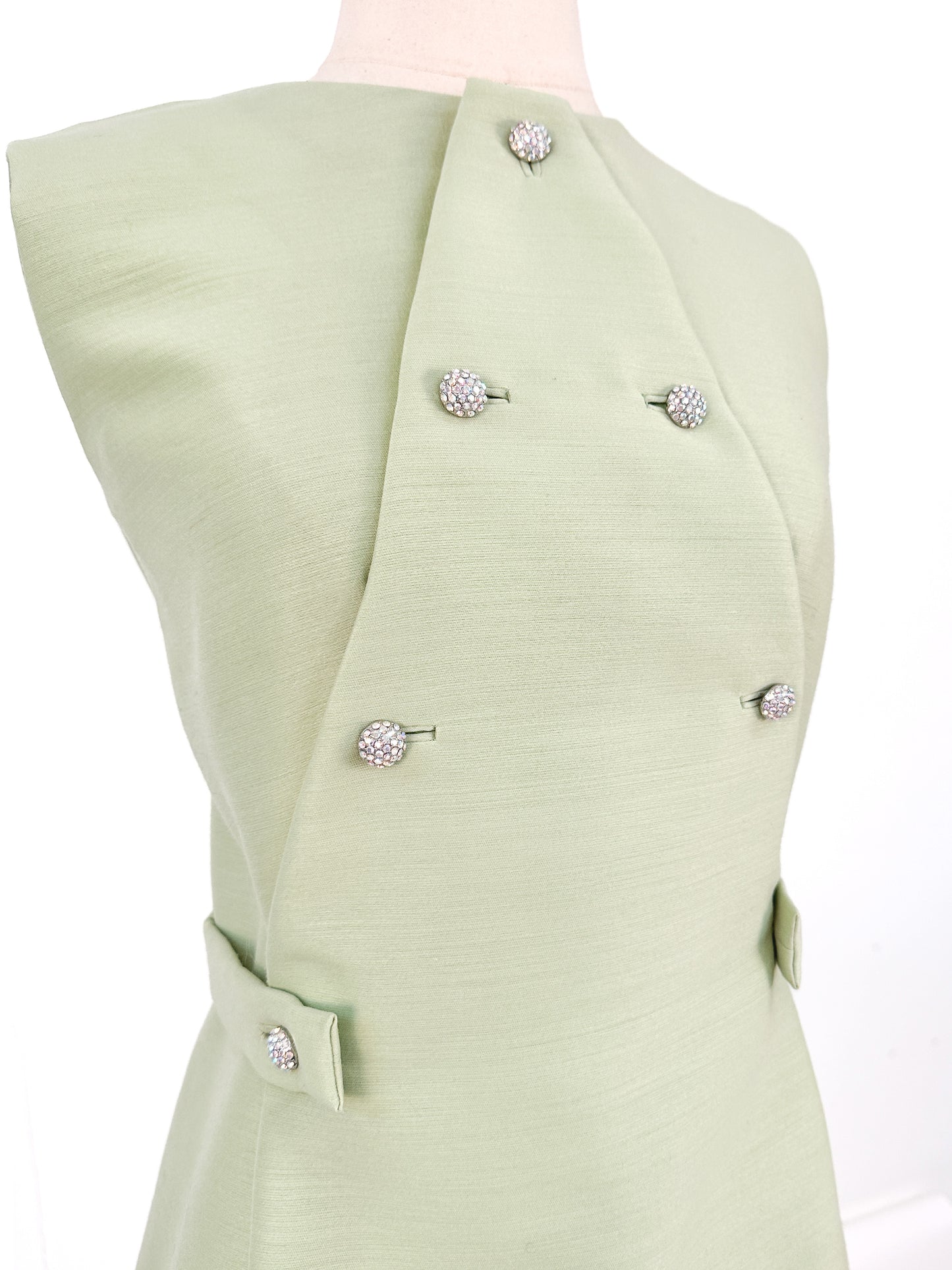 1960s Matching Pistachio Shift Dress & Swing Jacket / Bust 42