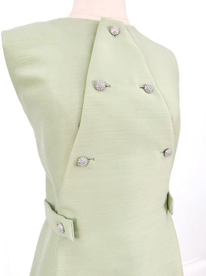 1960s Matching Pistachio Shift Dress & Swing Jacket / Bust 42