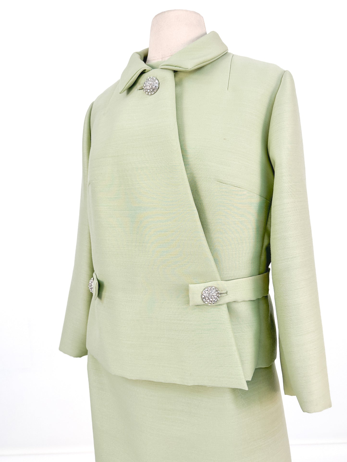 1960s Matching Pistachio Shift Dress & Swing Jacket / Bust 42