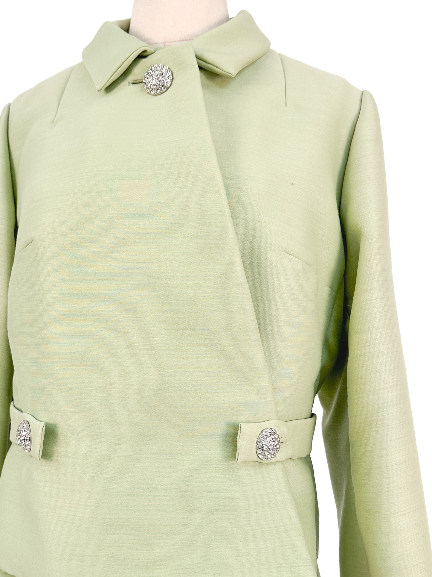 1960s Matching Pistachio Shift Dress & Swing Jacket / Bust 42