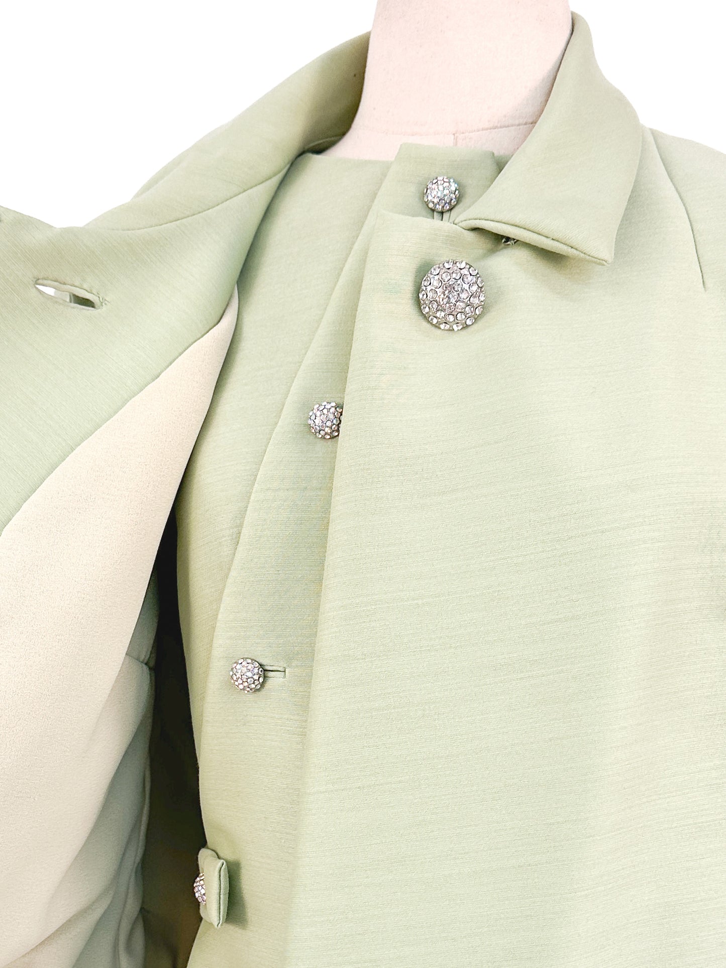 1960s Matching Pistachio Shift Dress & Swing Jacket / Bust 42