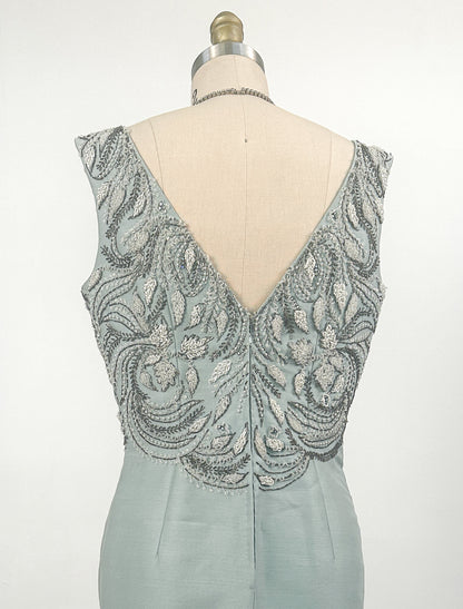 1960sCocktail Dress with Heavily Beaded Bodice / Waist 26-28