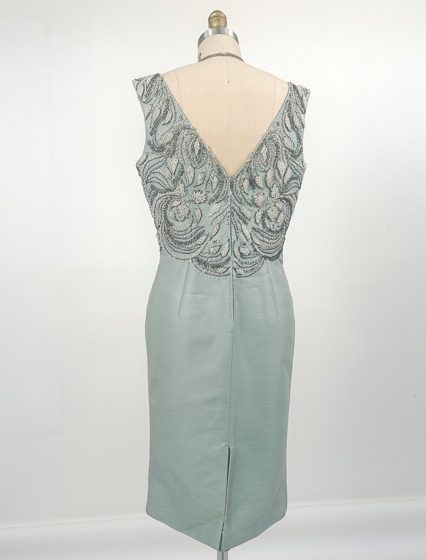 1960sCocktail Dress with Heavily Beaded Bodice / Waist 26-28