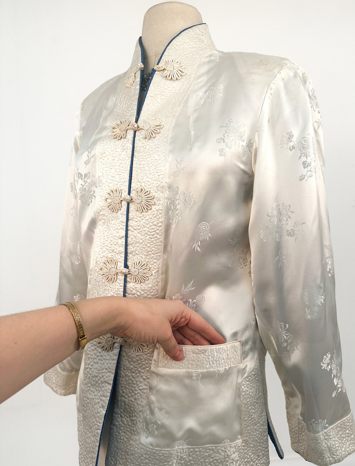 1950-60s Revisable Chinese Silk Jacket / Bust