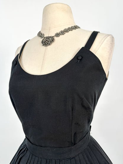 1950s Matching Two-Piece Top and Circle Skirt / Waist 26