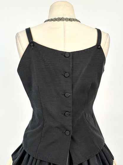 1950s Matching Two-Piece Top and Circle Skirt / Waist 26