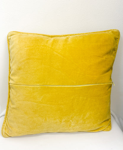 1940-50s Needlepoint Violets Throw Pillow